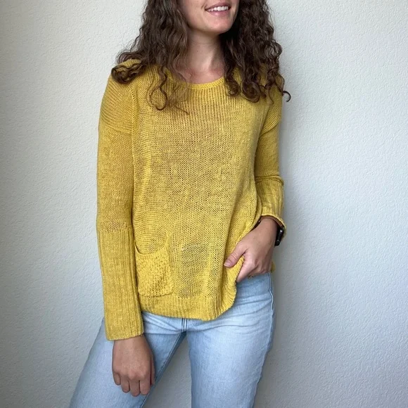 SOLD Anthropologie Sparrow Yellow Knit Sweater - Picture 8 of 8